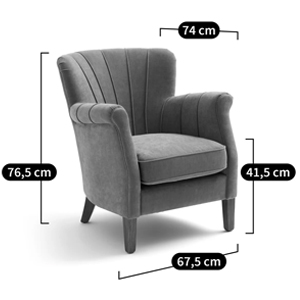 Кресло велюровое на ножках из массива ясеня Jessie Armchair в Саратове