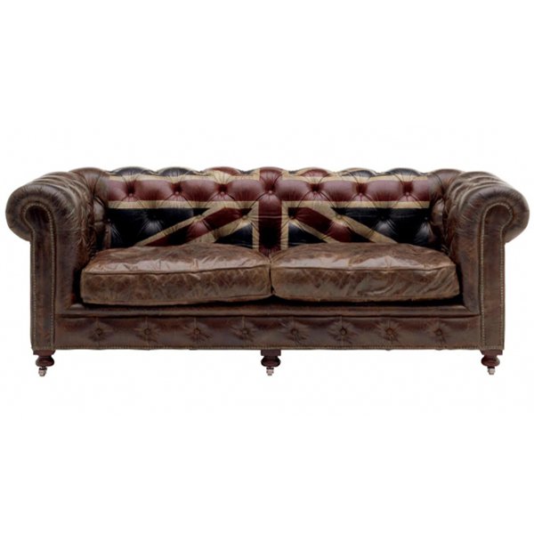 Диван Chesterfield Rebel Sofa Union Jack Andrew Martin Коричневый в Саратове | Loft Concept 