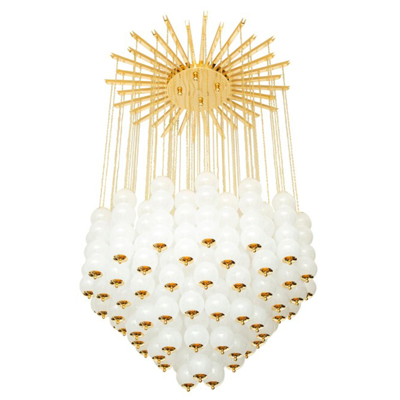 Дизайнерская Люстра Модерн середины ХХ века Flushmount Murano White Glass and Brass Ceiling Light Белый Латунь Дизайнерская Люстра Модерн середины ХХ века Flushmount Murano White Glass and Brass Ceiling Light Белый Латунь в Саратове | Loft Concept