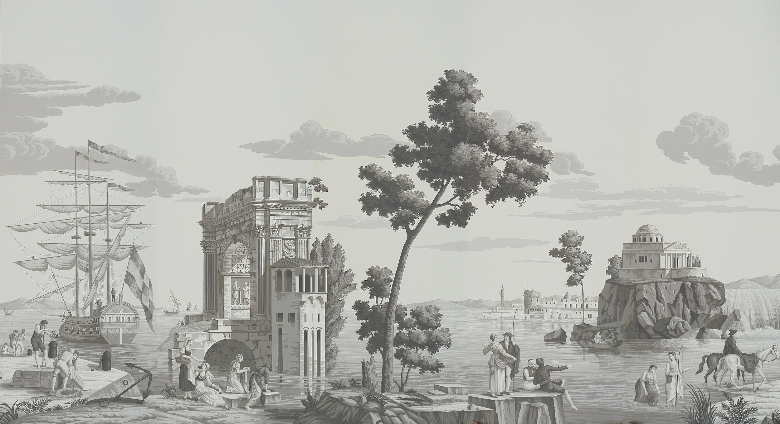 Обои ручная роспись Views of Italy Eau Forte on scenic paper Обои ручная роспись Views of Italy Eau Forte on scenic paper - постер Loft-Concept в Саратове