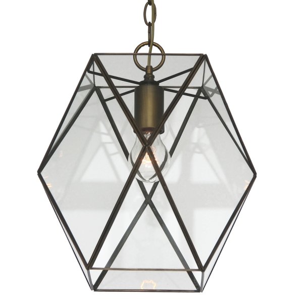 Подвесной светильник Rombius Pendant I clear glass Латунь Античная полированная в Саратове | Loft Concept 