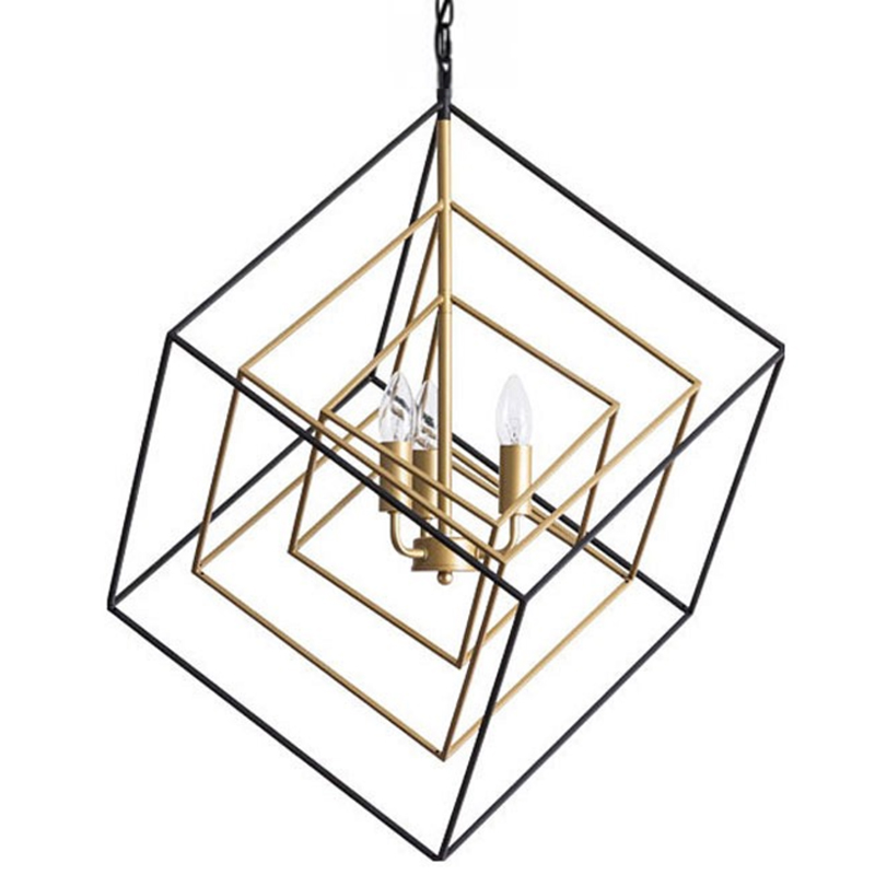 Светильник CUBIST Pendant Black and Gold 3 lamp Золотой Черный в Саратове | Loft Concept 