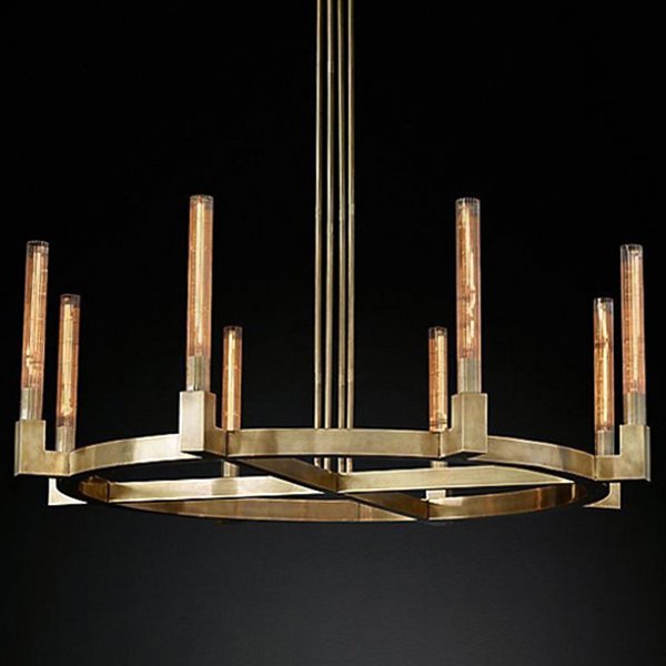 Люстра RH CANELLE Round Chandelier 8 Modern Brass Латунь в Саратове | Loft Concept 