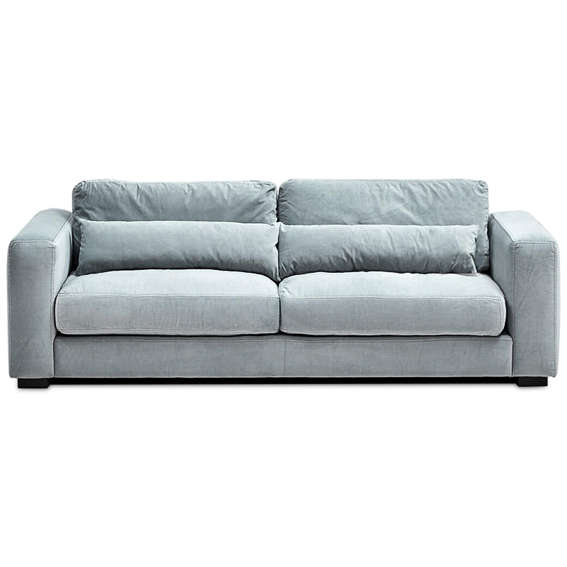 Диван Kleber Sofa soft blue Голубой пастельный Черный в Саратове | Loft Concept 