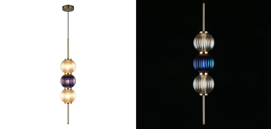 Подвесной светильник Shell Beads с цветным стеклом Подвесной светильник Shell Beads с цветным стеклом - Loft-Concept в Саратове