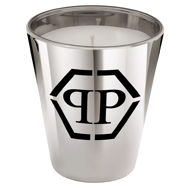 Свеча Philipp Plein Candle Empire Platinum M Серебряный Белый Черный в Саратове | Loft Concept 