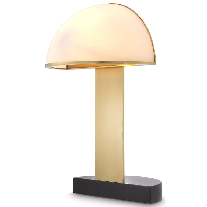 Настольная лампа Eichholtz Table Lamp Archer Белое матовое стекло Латунь Черный в Саратове | Loft Concept 