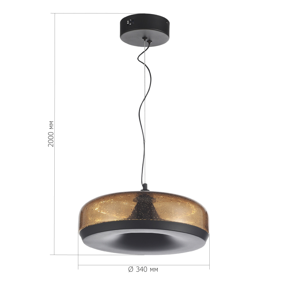 Подвесной светильник с стеклянным плафоном LED 42W 3000K Glass Textured Lampshade в Саратове