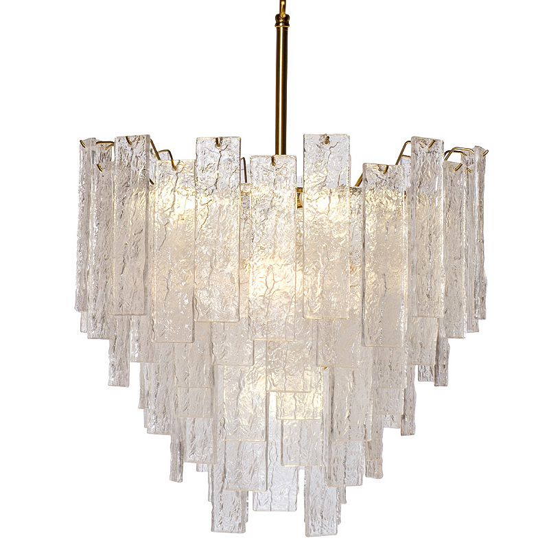 Люстра Dorit Textured Glass Rectangular Chandelier Золотой в Саратове | Loft Concept 