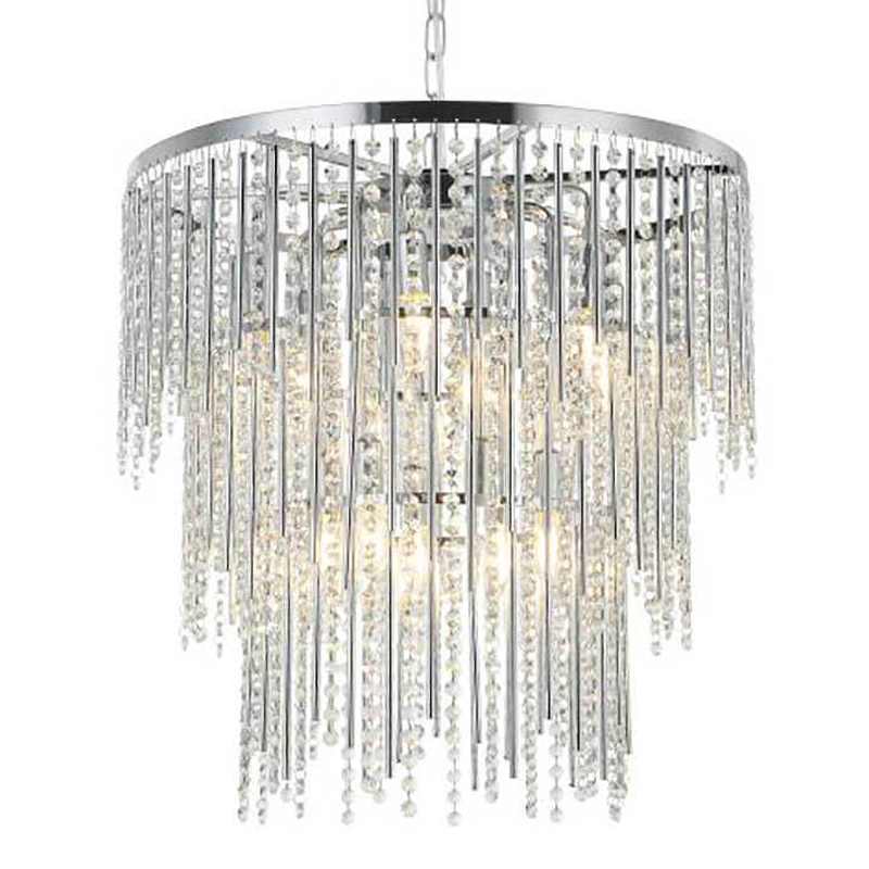 Люстра Crystal Wind Chimes Chrome Chandelier Хром Прозрачный в Саратове | Loft Concept 