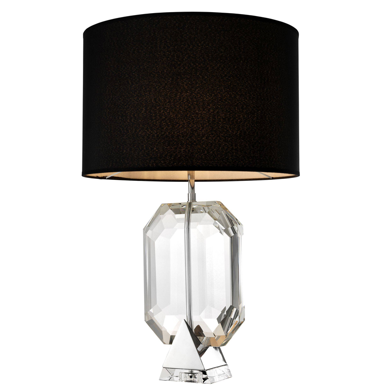 Настольная лампа Eichholtz Table Lamp Emerald Nickel & black Черный Никель Прозрачный в Саратове | Loft Concept 