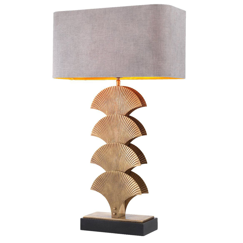 Настольная лампа Eichholtz Table Lamp Iris Черный Винтажная латунь Серый в Саратове | Loft Concept 