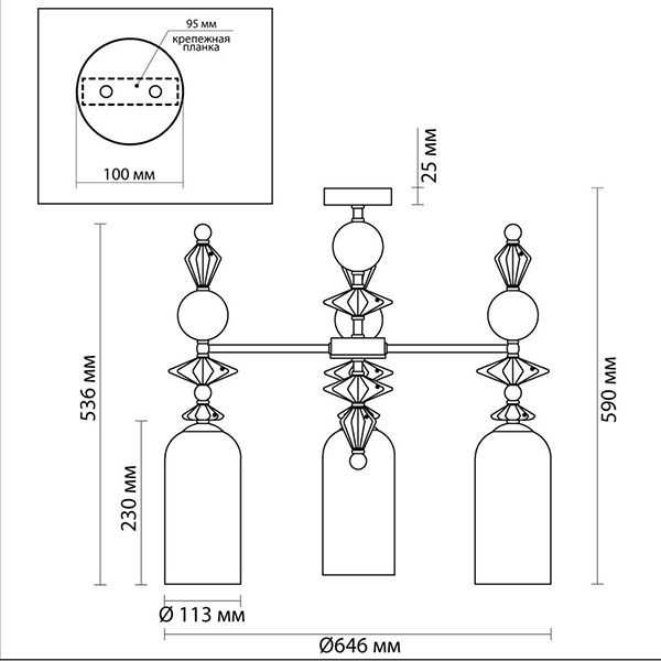 Люстра Iris Glass Chandelier candy 3 chrome в Саратове