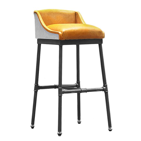 Барный стул Iron Scaffold Bar stool Yellow Желтый Темный хром в Саратове | Loft Concept 