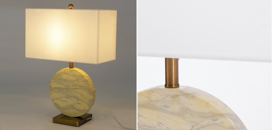 Настольная лампа Lua Grande Table Lamp beige marble Настольная лампа Lua Grande Table Lamp beige marble - Loft-Concept в Саратове