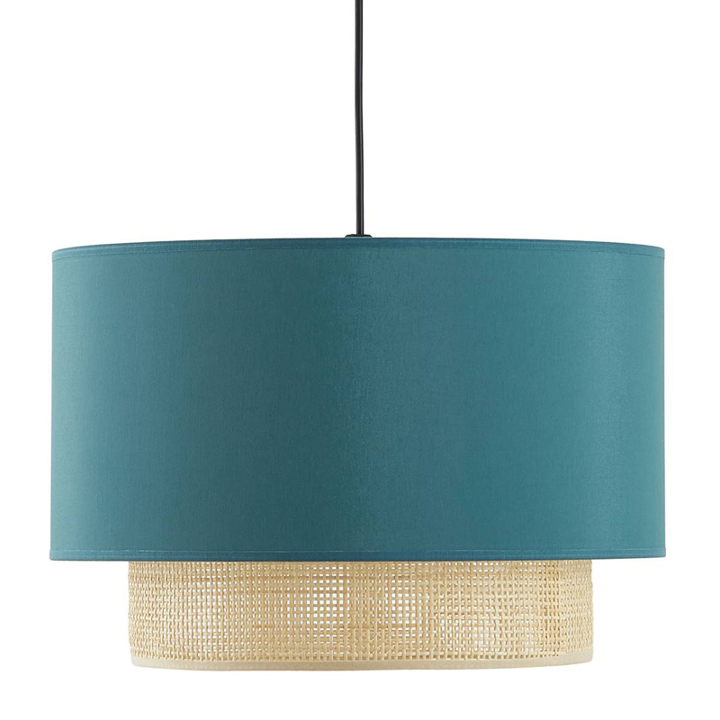 Подвесной светильник Ottar Wicker Turquoise lampshade Бежевый Бирюзовый в Саратове | Loft Concept 