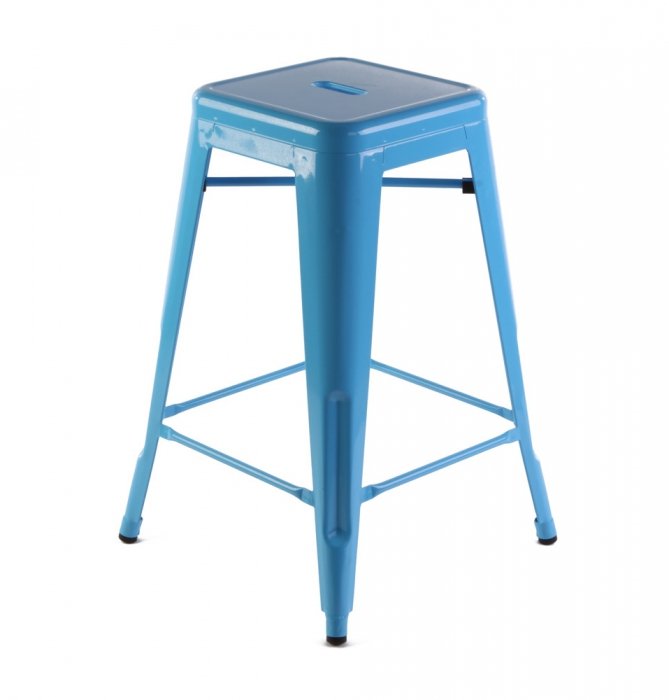 Барный стул Tolix Bar Stool 65 Черный Салатовый Нержавеющая сталь Оранжевый Красный Зеленый Желтый Голубой Белый в Саратове | Loft Concept 