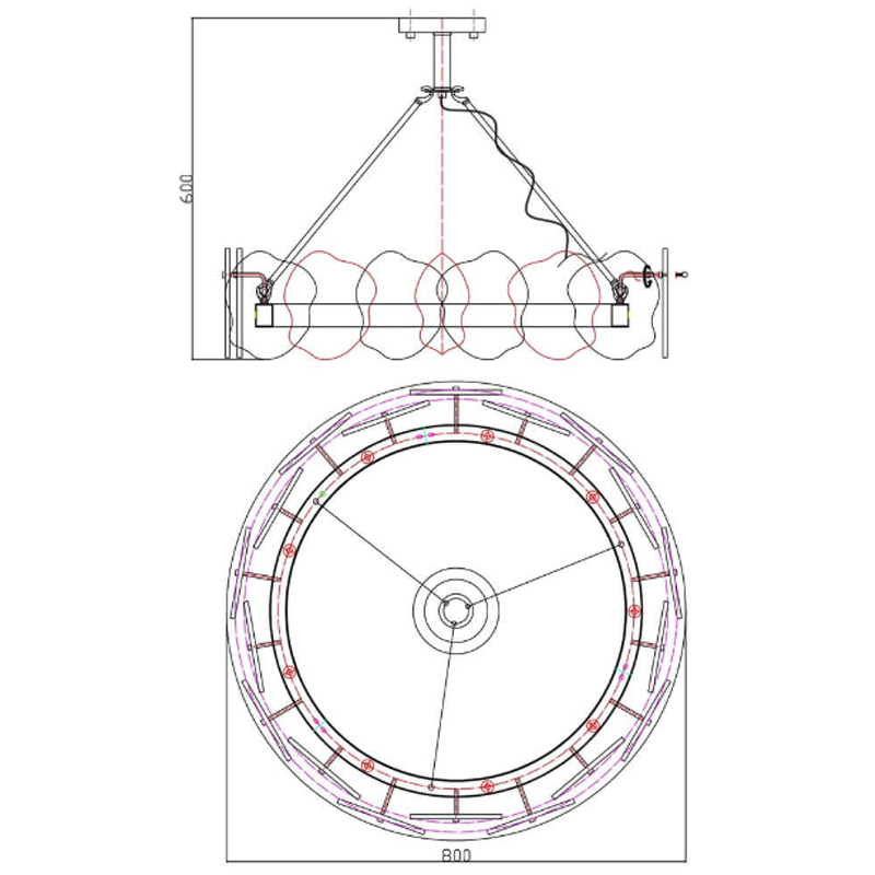 Люстра Мрамор Lucretia Marble Round Chandelier 80 см в Саратове