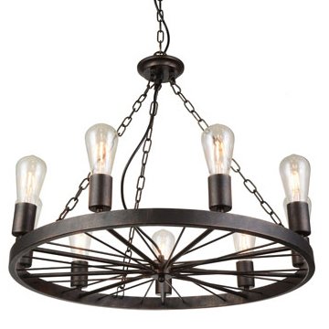 Подвесной светильник Loft Wheel Pendant 9 Коричневый винтаж в Саратове | Loft Concept 