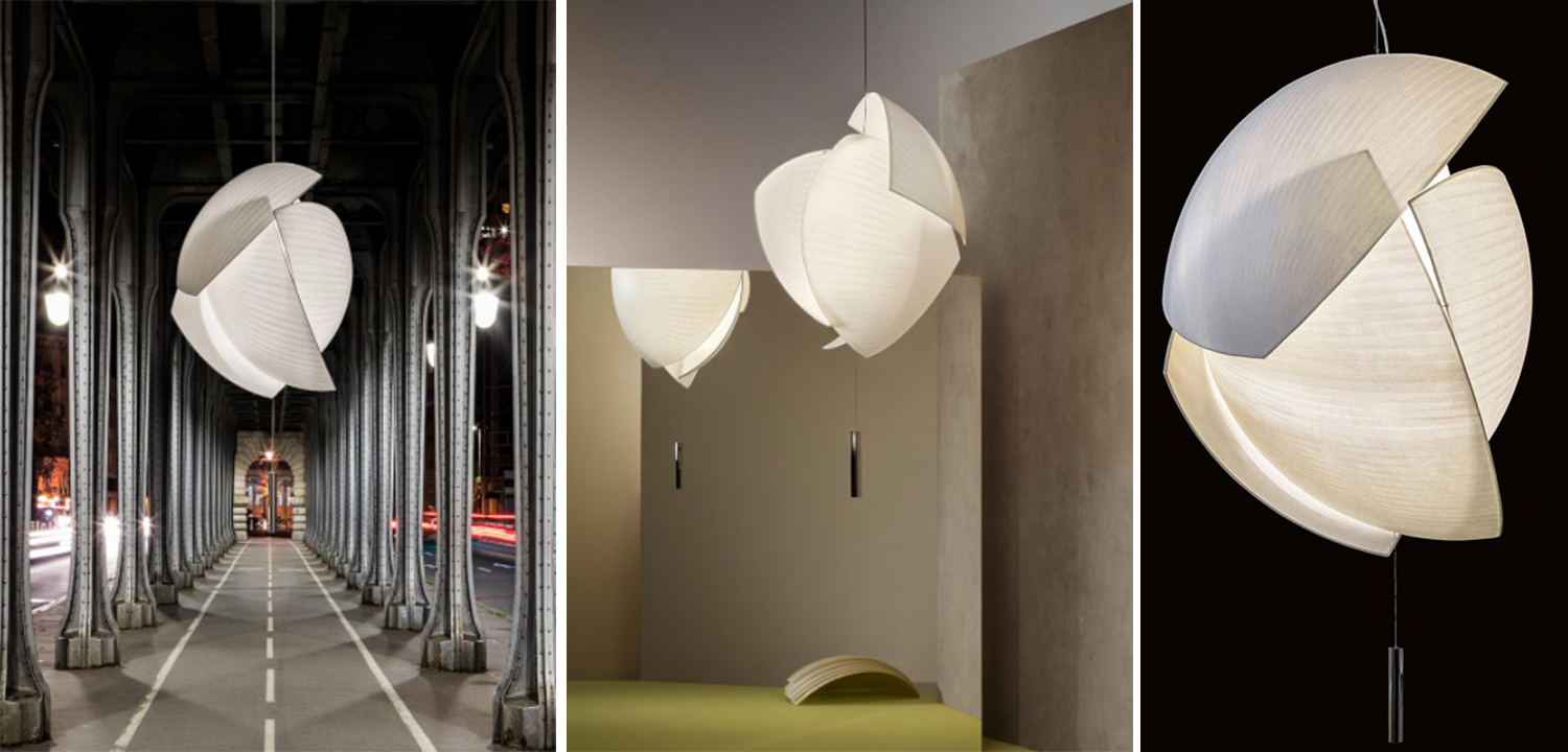 Дизайнерский подвесной светильник из текстиля Graceful Shells - фото