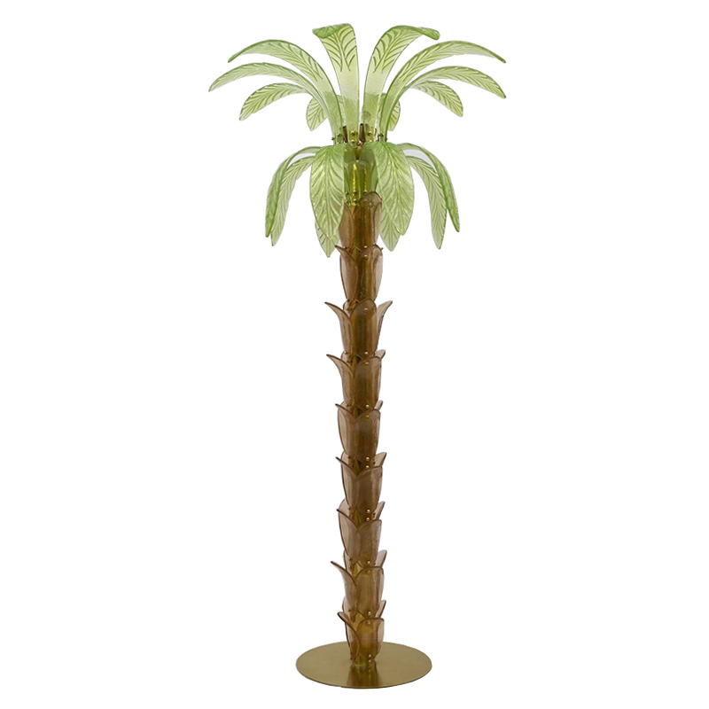 Дизайнерская Торшер Пальма из Стекла Модерн ХХ века Pair Of Murano Glass And Brass Palm Tree Floor Lamp Янтарный Прозрачный зеленый Дизайнерская Торшер Пальма из Стекла Модерн ХХ века Pair Of Murano Glass And Brass Palm Tree Floor Lamp Янтарный Прозрачный зеленый в Саратове | Loft Concept