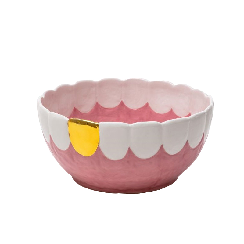 Блюдо Seletti Toothy Frootie Золотой Розовый Белый в Саратове | Loft Concept 