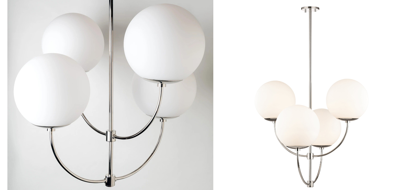 Люстра Breasal White Matte Balls Chandelier Chrome - фото