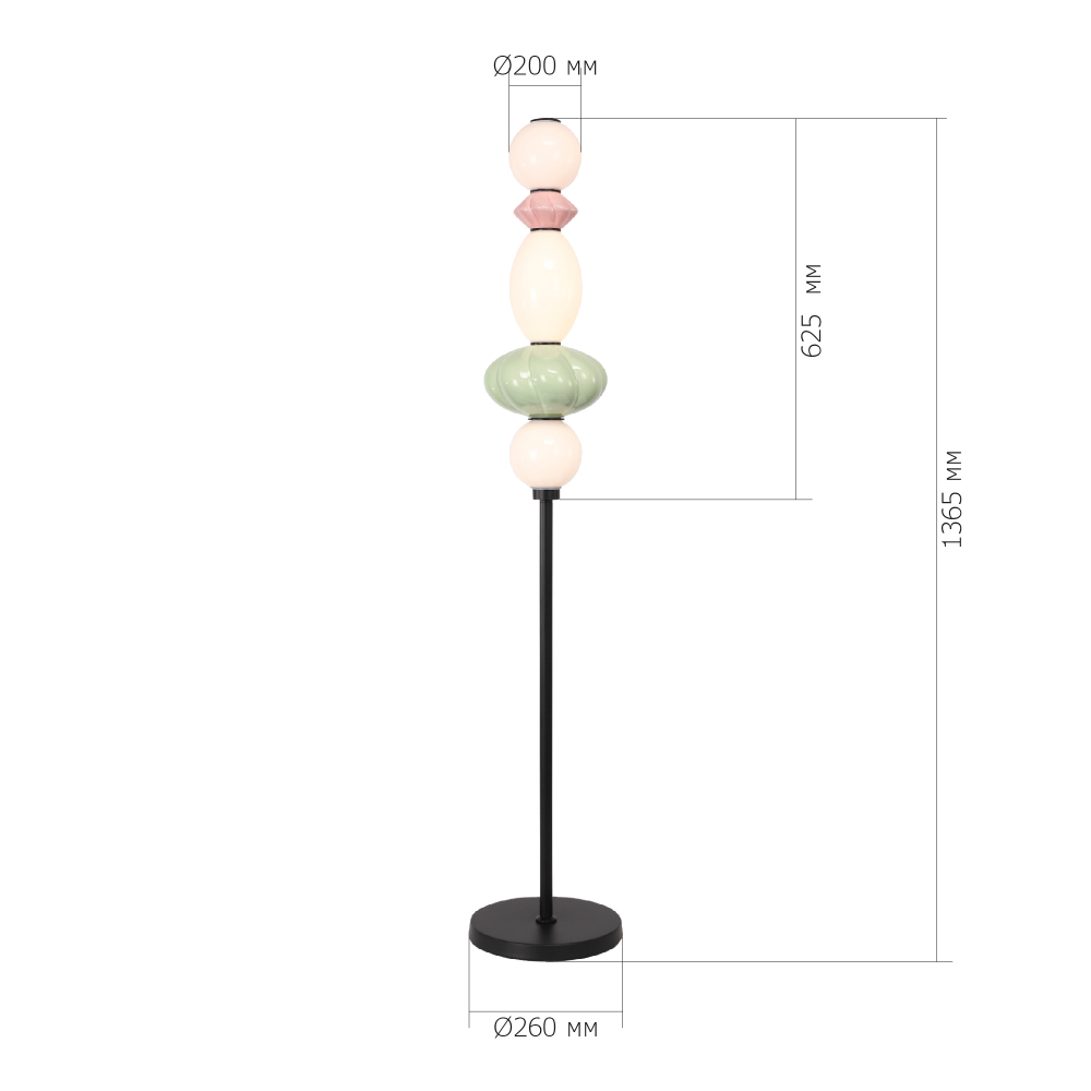 Торшер с фигурными керамическими элементами Fragrant Light в Саратове