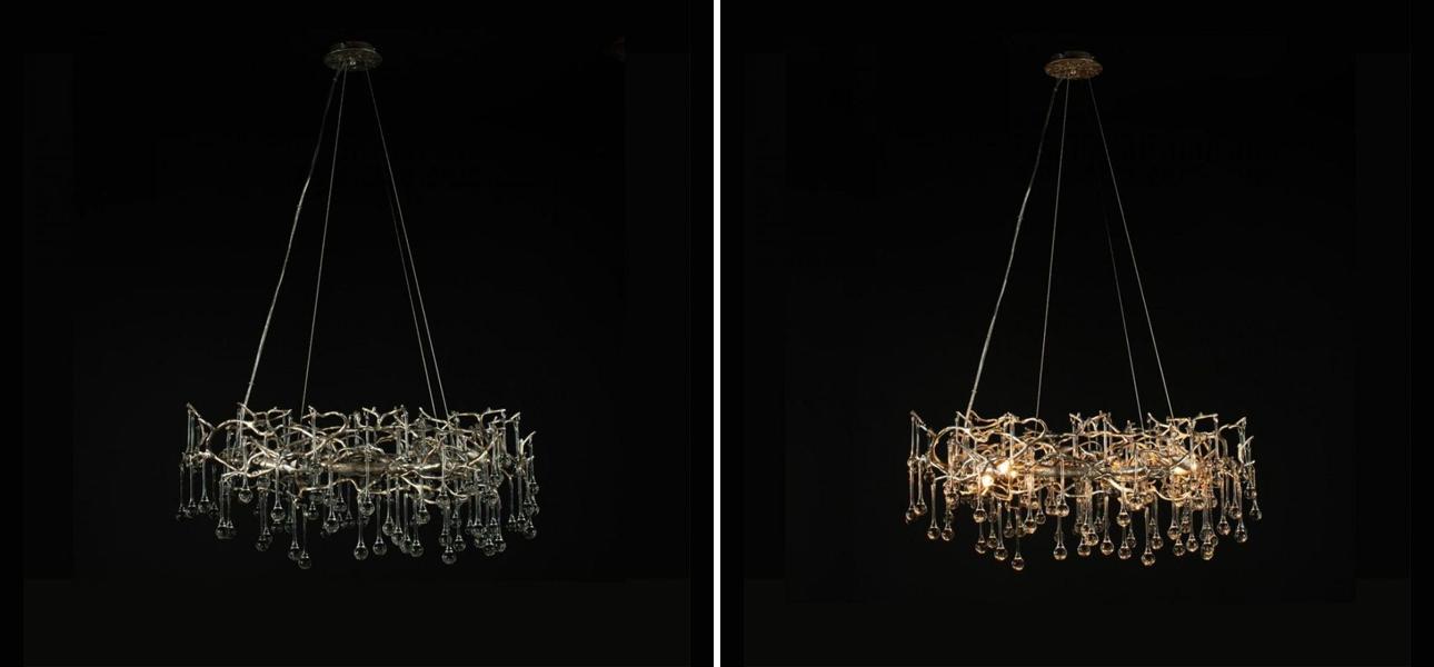 Люстра Crystal Drops Silver диаметр 80 - фото