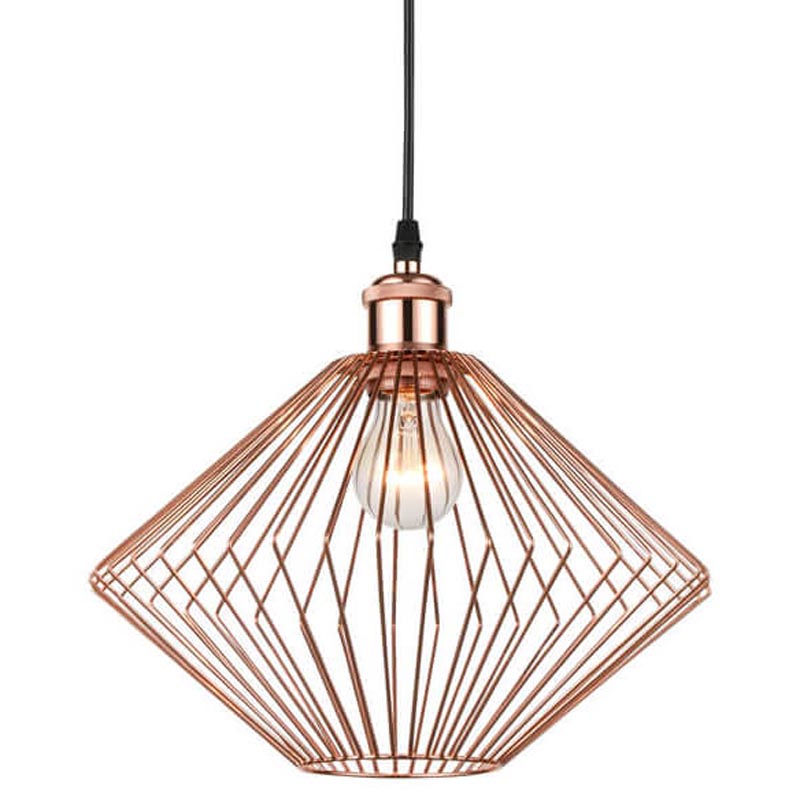 Подвесной светильник Loft Wire Cage pink gold Розовое золото Черный в Саратове | Loft Concept 