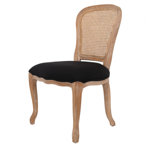 Стул French chairs Provence Neman Black Rattan Chair Черный Бежевый в Саратове | Loft Concept 