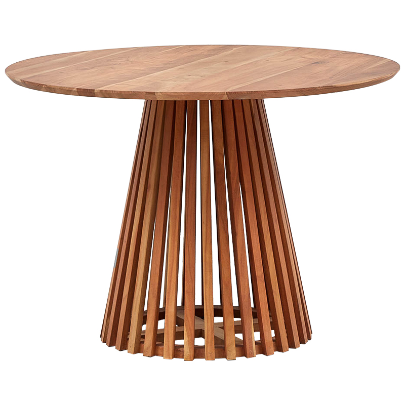 Обеденный круглый стол Seamus Wood Dining Table Коричневый в Саратове | Loft Concept 