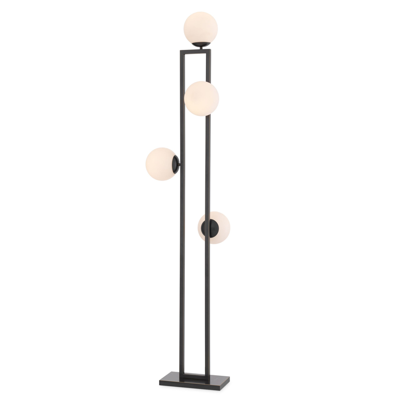 Торшер Eichholtz Floor Lamp Pascal Bronze Темная бронза Белый в Саратове | Loft Concept 