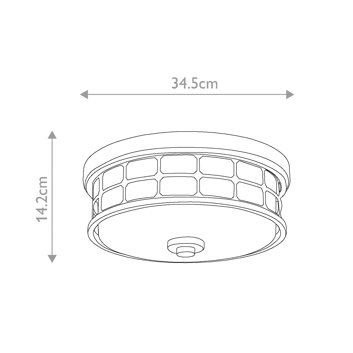 Потолочный светильник для ванных комнат цвета латунь в виде металлической клетки с геометрическими узорами Quoizel в Саратове