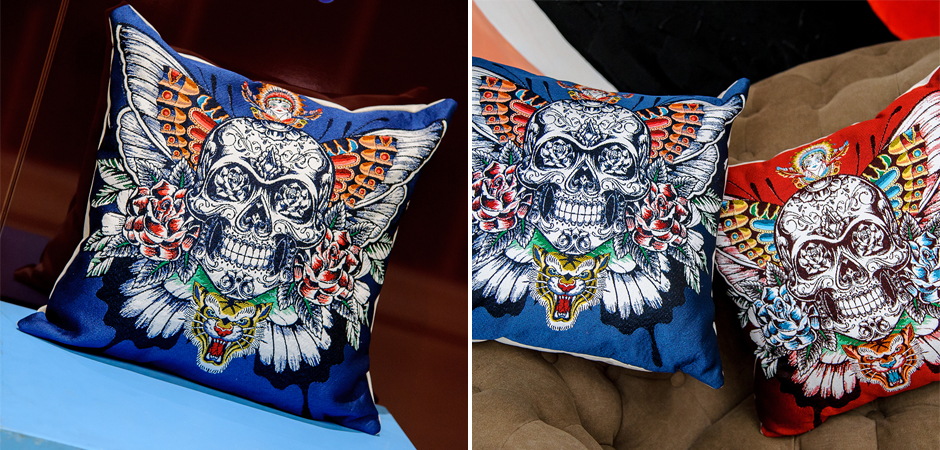 Декоративная подушка Ghost Rider Blue Декоративная подушка Ghost Rider Blue - Loft-Concept в Саратове