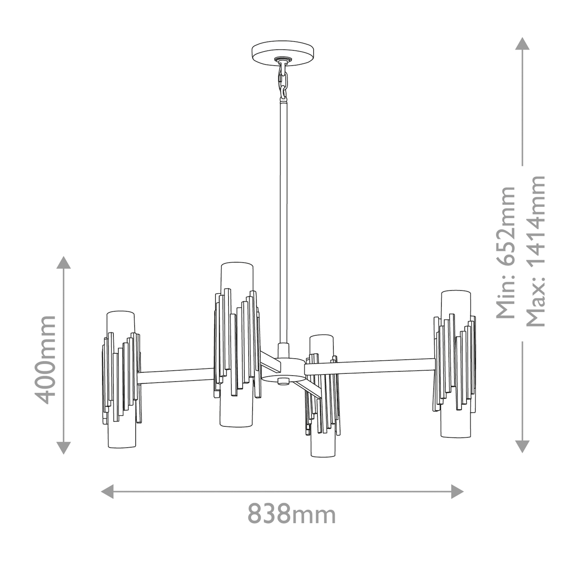 Люстра цвета латунь с 4-мя матовыми цилиндрическими плафонами Elstead Lighting в Саратове