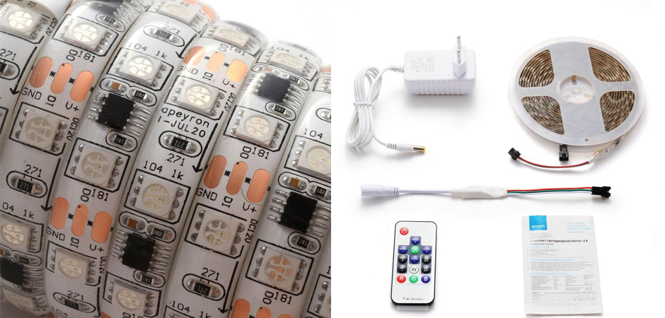 Комплект светодиодной влагозащищенной ленты 14,4W/m 60Led/m 5050SMD разноцветный 5 метров Комплект светодиодной влагозащищенной ленты 14,4W/m 60Led/m 5050SMD разноцветный 5 метров - Loft-Concept в Саратове