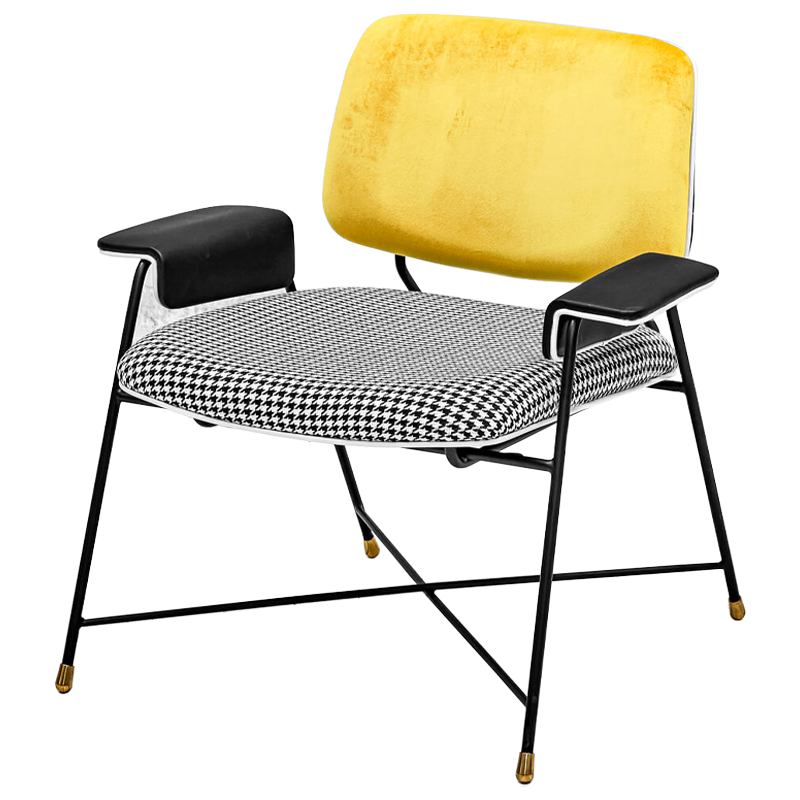 Кресло Bagot Chair Yellow Черно-белый Желтый в Саратове | Loft Concept 