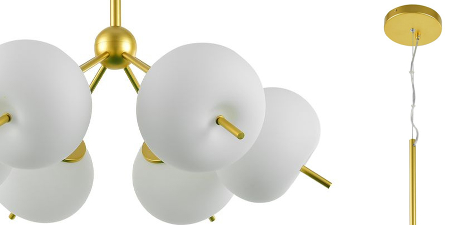 Люстра White ball brass Louise 6 Люстра White ball brass Louise 6 - Loft-Concept в Саратове