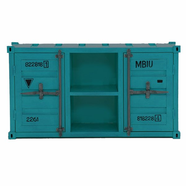 ТВ тумба Морской контейнер Loft TV container turquoise Бирюзовый в Саратове | Loft Concept 