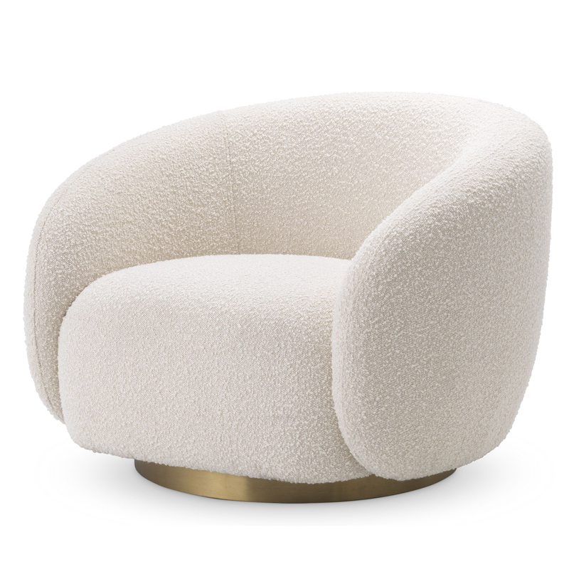 Кресло Eichholtz Swivel Chair Brice Кремовый Латунь в Саратове | Loft Concept 