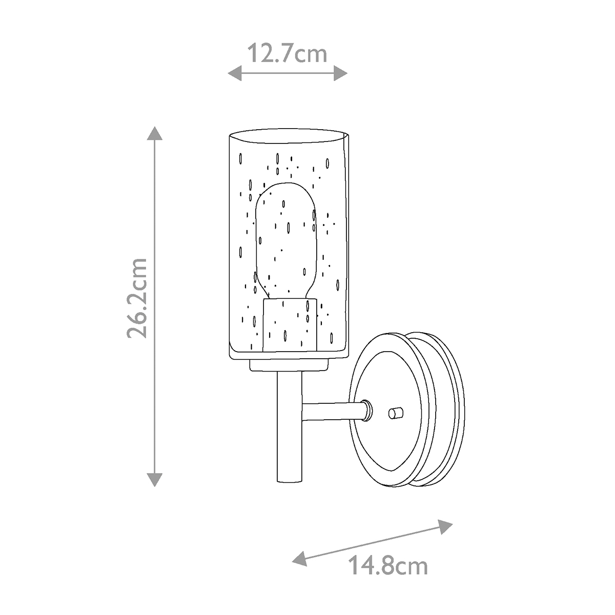 Бра с плафоном в форме цилиндра из прозрачного стекла с пузырьками Hinkley в Саратове