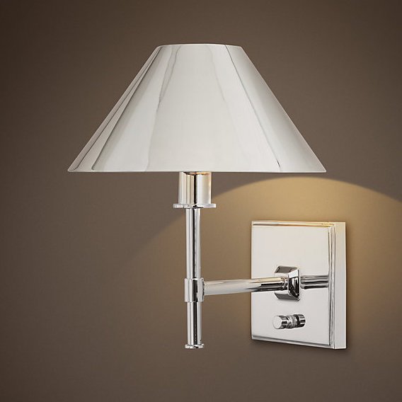 Бра RH Petite Candlestick SCONCE Polished Nickel Хром в Саратове | Loft Concept 