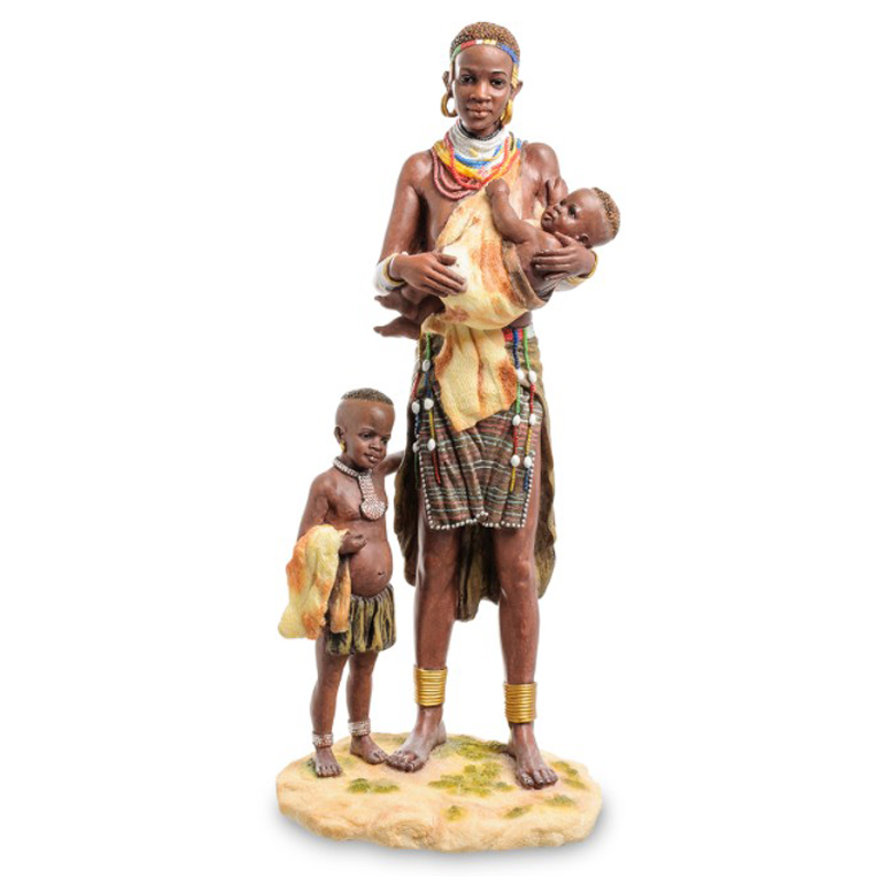 Статуэтка African woman with children Коричневый Мульти в Саратове | Loft Concept 