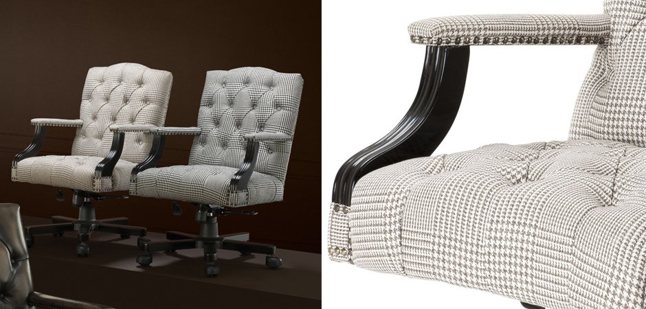 Офисное кресло Eichholtz Desk Chair Burchell brown & white Офисное кресло Eichholtz Desk Chair Burchell brown & white - Loft-Concept в Саратове