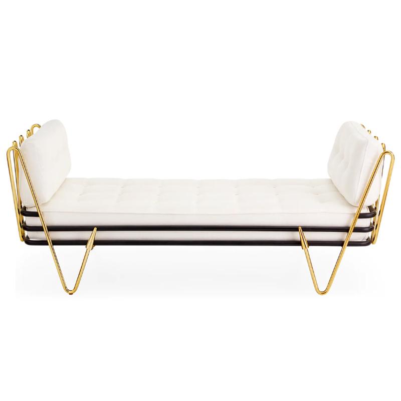 Кушетка Jonathan Adler Maxime Daybed Молочный Золотой в Саратове | Loft Concept 