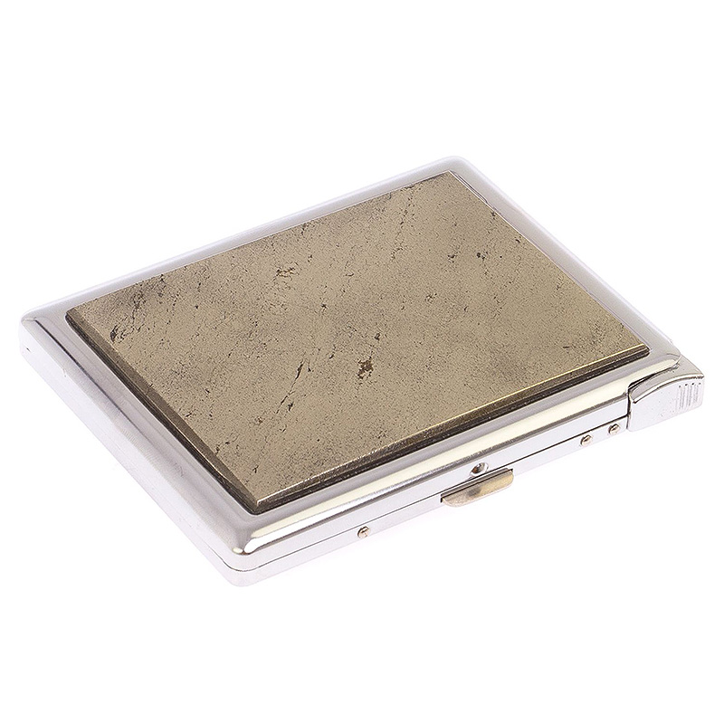 Портсигар с газовой зажигалкой из натурального камня Пирит Stone Cigarettes Cases Бежевый Серебряный Портсигар с газовой зажигалкой из натурального камня Пирит Stone Cigarettes Cases Бежевый Серебряный в Саратове | Loft Concept