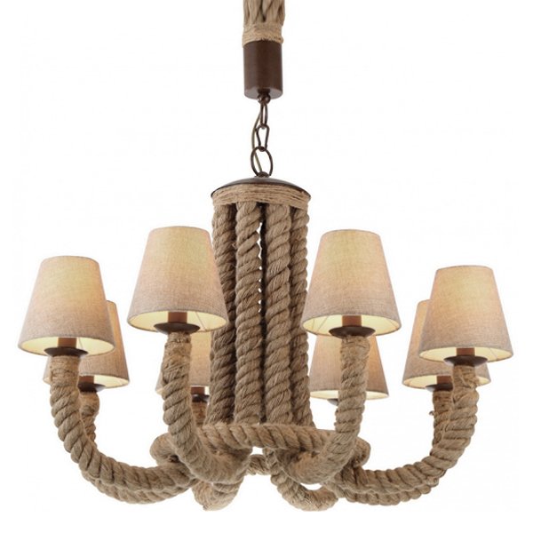 Люстра Rattan Chandelier 8 Loft Rope Light  в Саратове | Loft Concept 