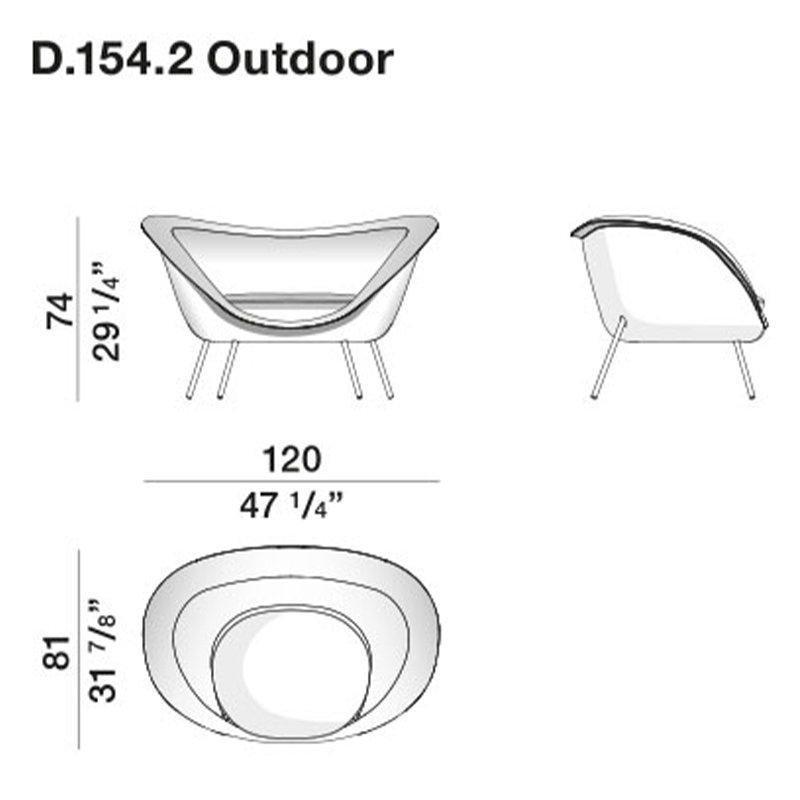 Дизайнерское уличное кресло Gio Ponti D.154.2 Armchair в Саратове