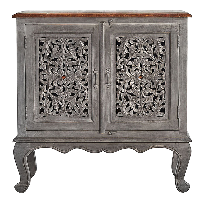 Комод Indian Antique White Furniture Chest of Drawers Agni серый Серый в Саратове | Loft Concept 